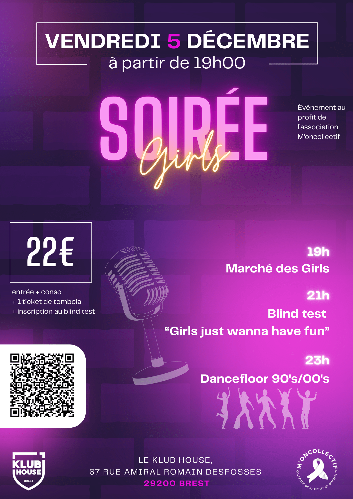 Lire la suite à propos de l’article Soirée Girls au Klub House le 5 décembre